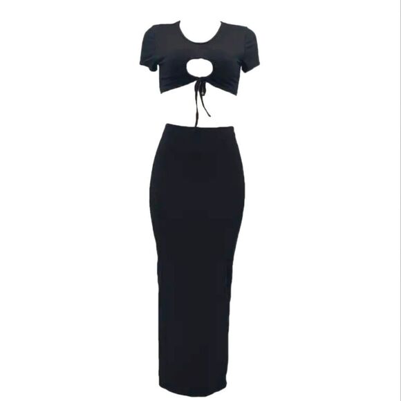 Ladies cut-out 2pc bodycon skirt set sz Large - Picture 4 of 5